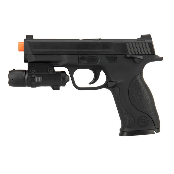 G53 Metal Slide Full Size Airsoft Spring Pistol Black With Laser - Tophatter's Army Products & Self Defense Collectible Weapons - Tophatter Daily Deals